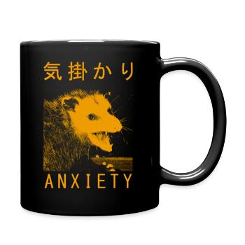 T-shirt japonais Anxiety Possum - Mug uni - noir - Droite