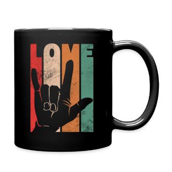 Love Deaf Pride - Tasse einfarbig - Schwarz - Rechts