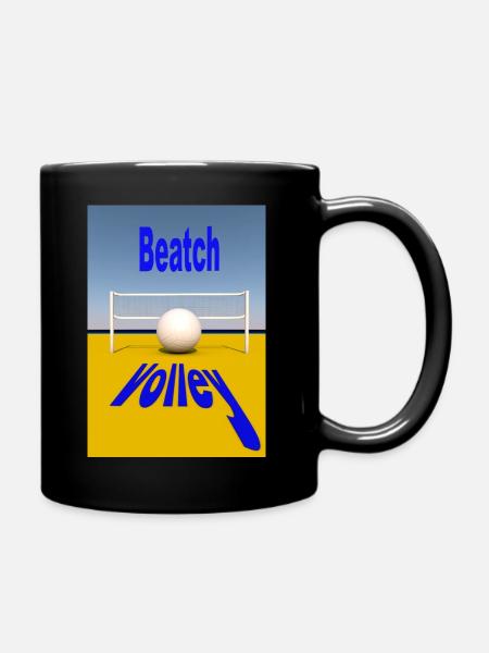 Beachvolleyball - Tasse einfarbig - Schwarz