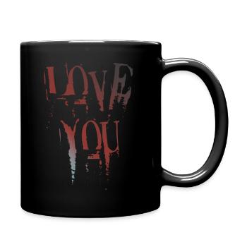 love you - Tasse einfarbig - Schwarz - Rechts