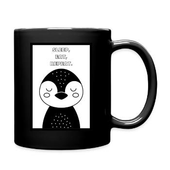 Manger, dormir, répéter. - Mug uni - noir - Droite