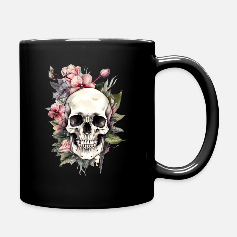 CRÂNE DE FLEUR - Mug uni - noir