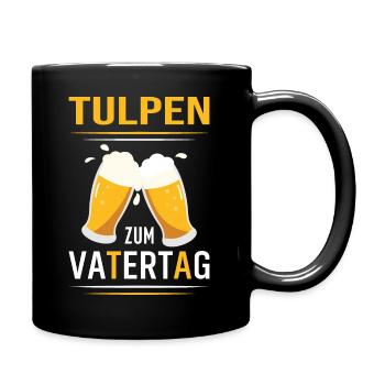 Tulpen zum Vatertag - Tasse einfarbig - Schwarz - Rechts
