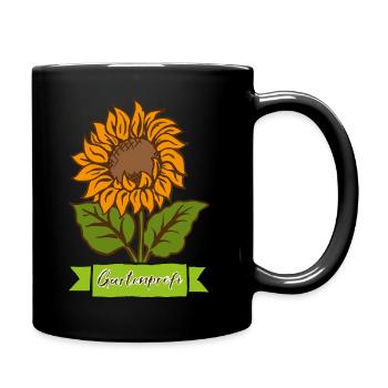 Gartenprofi Sonnenblume - Tasse einfarbig - Schwarz - Rechts