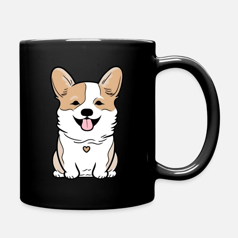 süßer Corgi - Tasse einfarbig - Schwarz
