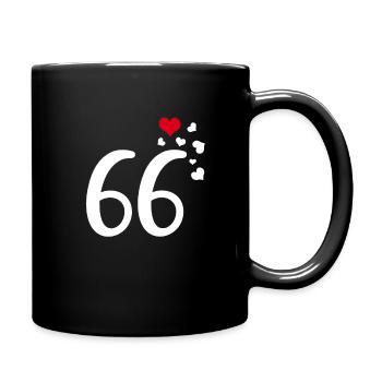 66e anniversaire cœurs 66 - Mug uni - noir - Droite