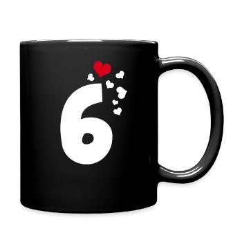 6 cœurs 6ème anniversaire - Mug uni - noir - Droite