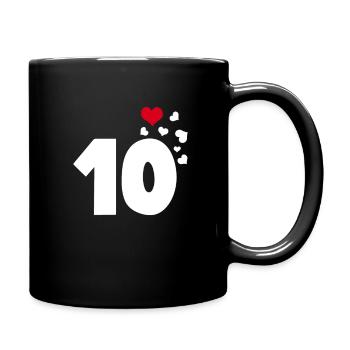 10 hearts 10th birthday - Full Colour Mug - black - Right