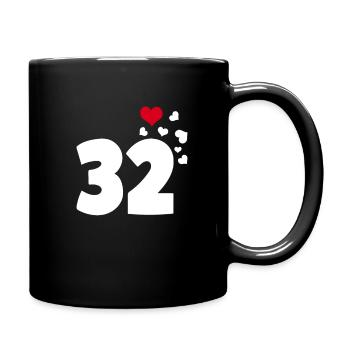 32 hearts 32nd birthday - Full Colour Mug - black - Right