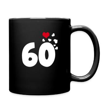 60 hearts 60th birthday - Full Colour Mug - black - Right