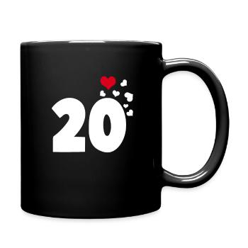 20 cœurs 20e anniversaire - Mug uni - noir - Droite