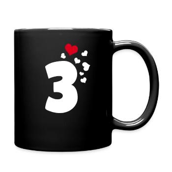 3 cœurs 3ème anniversaire - Mug uni - noir - Droite