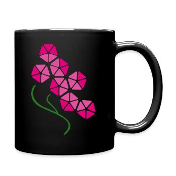 Magenta Flowers Blossoms Modern Abstraction - Full Colour Mug - black - Right