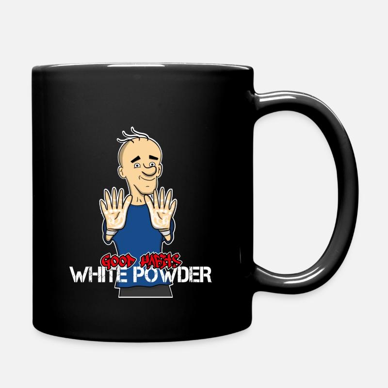 Gute Gewohnheiten - Weißes Pulver - Tasse einfarbig - Schwarz