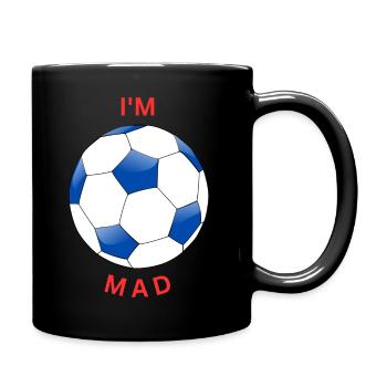 I'M Football Mad Blue & White Ball - Full Colour Mug - black - Right