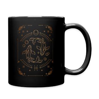Signe des Poissons : Constellation du zodiaque - Mug uni - noir - Droite