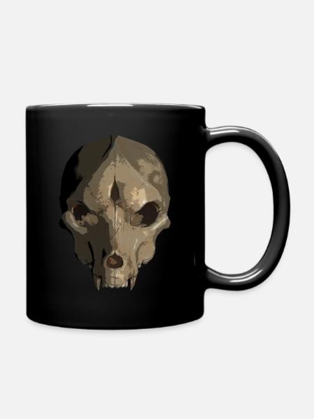 Skull with fangs - Full Colour Mug - black