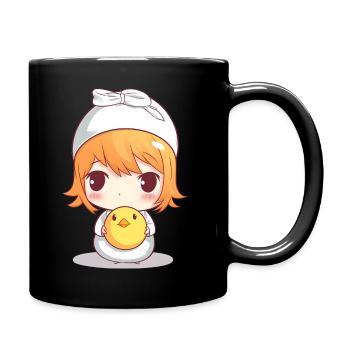 Mignon manga poussin - Mug uni - noir - Droite