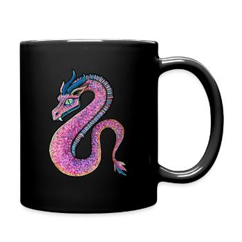 Rosara or Rosada, the Pink Dragon or Pink Dragon - Full Colour Mug - black - Right