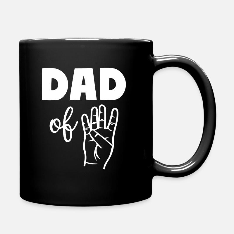 Dad of Four 4 Dad - Tasse einfarbig - Schwarz