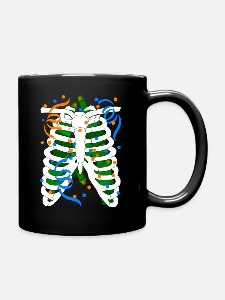 ALKOHOL Brustkorb - Tasse einfarbig - Schwarz