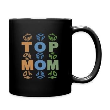TOP-MAMA-TOP-MOM - Tasse einfarbig - Schwarz - Rechts