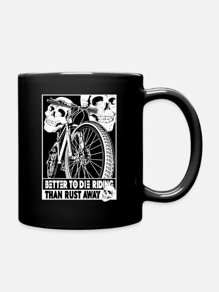 Prefer to live on the move: the motto of cyclists - Full Colour Mug - black