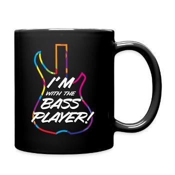 I'M WITH THE BASS LOGO - WHITE TEXT & COLOUR LOGO - Full Colour Mug - black - Right