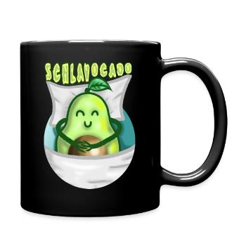 Schlavocado Schlaf Avocado Cartoon witzig Geschenk - Tasse einfarbig - Schwarz - Rechts