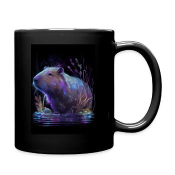 Capybara Colorful - Tasse einfarbig - Schwarz - Rechts