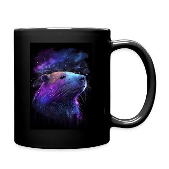 Capybara Colorful - Tasse einfarbig - Schwarz - Rechts