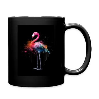 Flamingo Colorful - Tasse einfarbig - Schwarz - Rechts