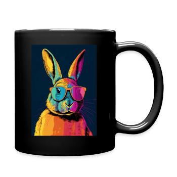Rabbit with Sunglasses - Tasse einfarbig - Schwarz - Rechts