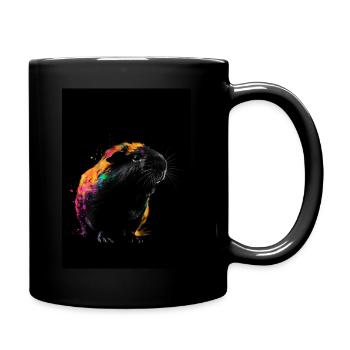 Guinea Pig Silhouette - Tasse einfarbig - Schwarz - Rechts