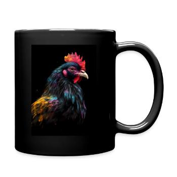 Silkie Chicken Colorful - Tasse einfarbig - Schwarz - Rechts