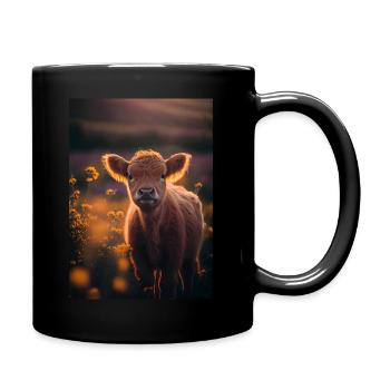 Scottish Highland Cows - Tasse einfarbig - Schwarz - Rechts