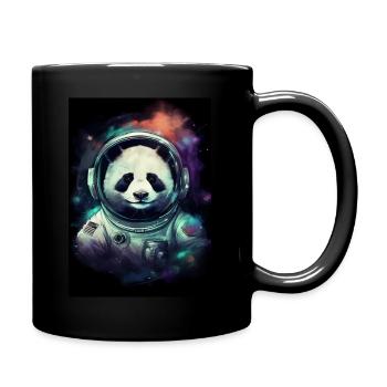 Panda Astronaut Galaxy - Tasse einfarbig - Schwarz - Rechts