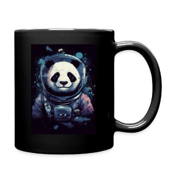 Panda Astronaut Galaxy - Tasse einfarbig - Schwarz - Rechts