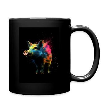 Pig Colorful black - Tasse einfarbig - Schwarz - Rechts