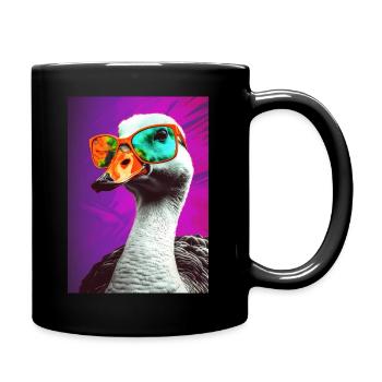 Goose with Sunglasses - Tasse einfarbig - Schwarz - Rechts