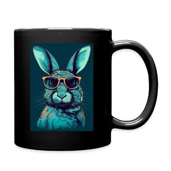 Rabbit with Sunglasses - Tasse einfarbig - Schwarz - Rechts