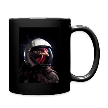 Chicken Astronaut Farmer - Tasse einfarbig - Schwarz - Rechts