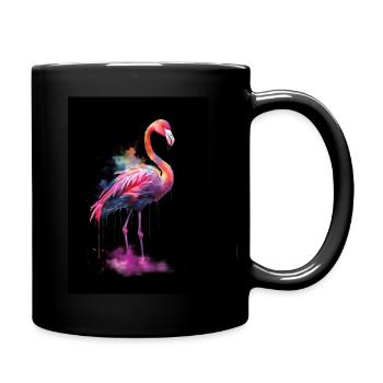 Flamingo Colorful - Tasse einfarbig - Schwarz - Rechts