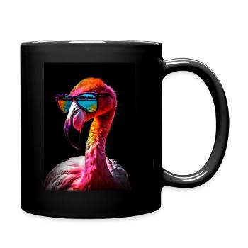 Flamingo With Sunglasses - Tasse einfarbig - Schwarz - Rechts