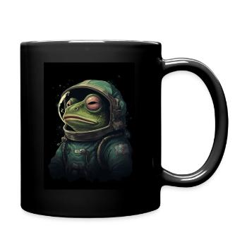 Frog Astronaut in Galaxy - Tasse einfarbig - Schwarz - Rechts