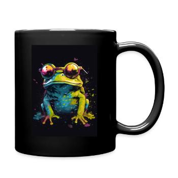 Frog with Sunglasses - Tasse einfarbig - Schwarz - Rechts