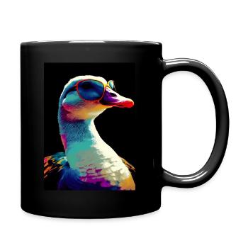 Goose with Sunglasses - Tasse einfarbig - Schwarz - Rechts