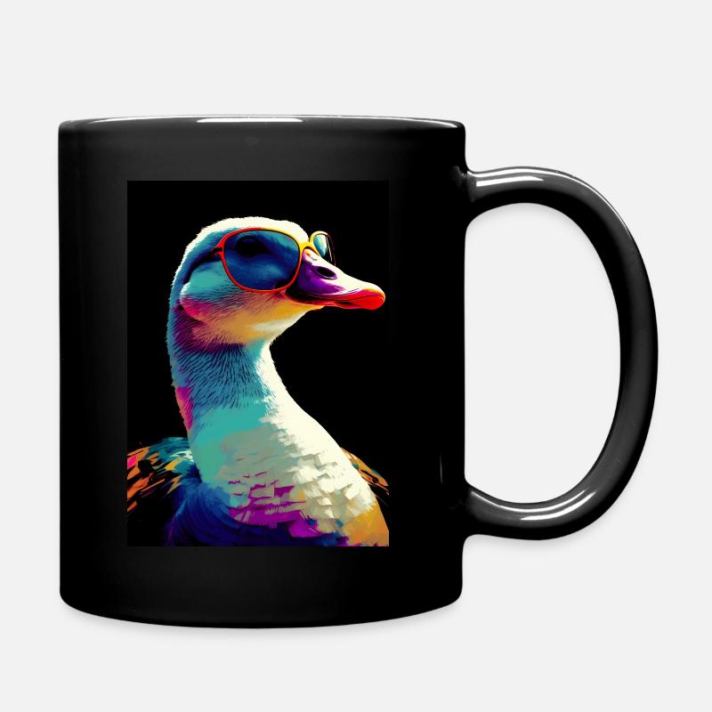 Goose with Sunglasses - Tasse einfarbig - Schwarz