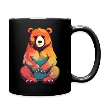 Bado der mürrische Bär - Tasse einfarbig - Schwarz - Rechts