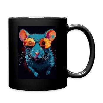Rat Astronaut Galaxy - Tasse einfarbig - Schwarz - Rechts